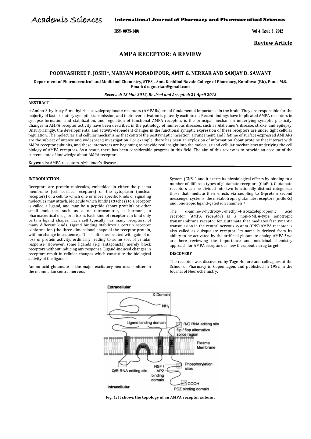 Ampa Receptor: a Review