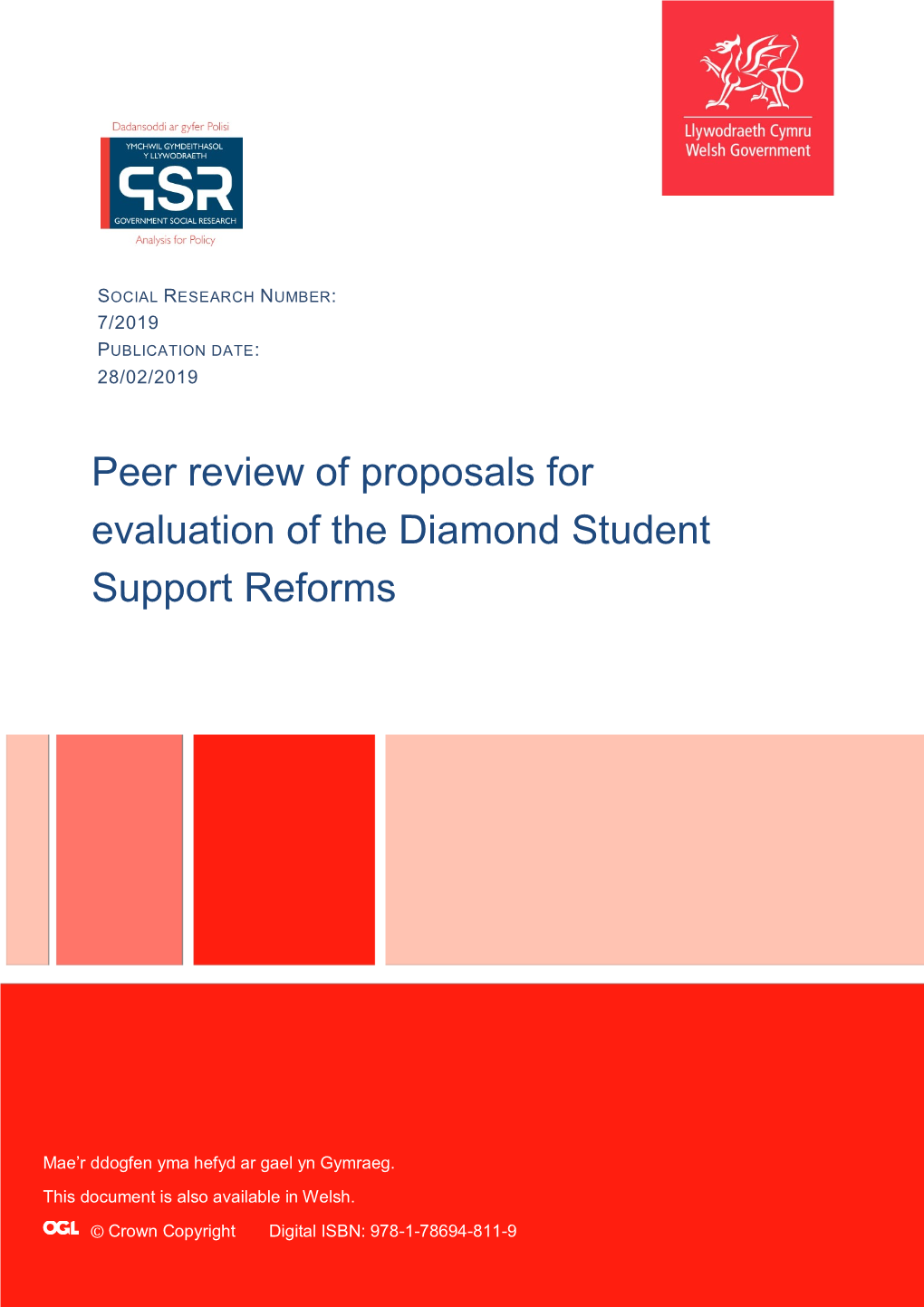 Peer Review of Proposals for Evaluation of the Diamond Student Support Reforms