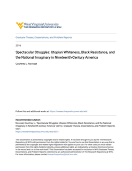 Utopian Whiteness, Black Resistance, and the National Imaginary in Nineteenth-Century America