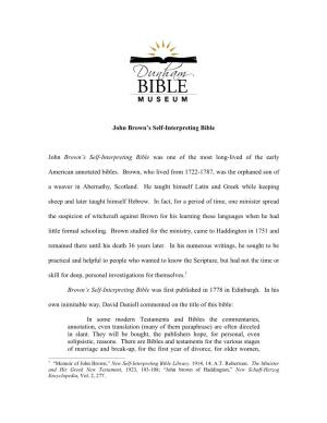 John Brown's Self-Interpreting Bible