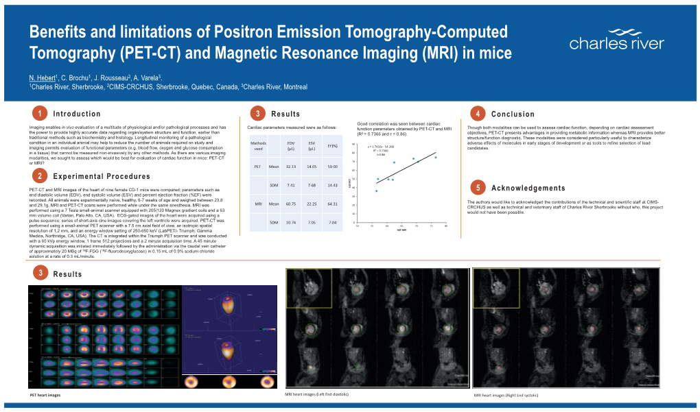 (PET-CT) and Magnetic Resonance Imaging (MRI) in Mice