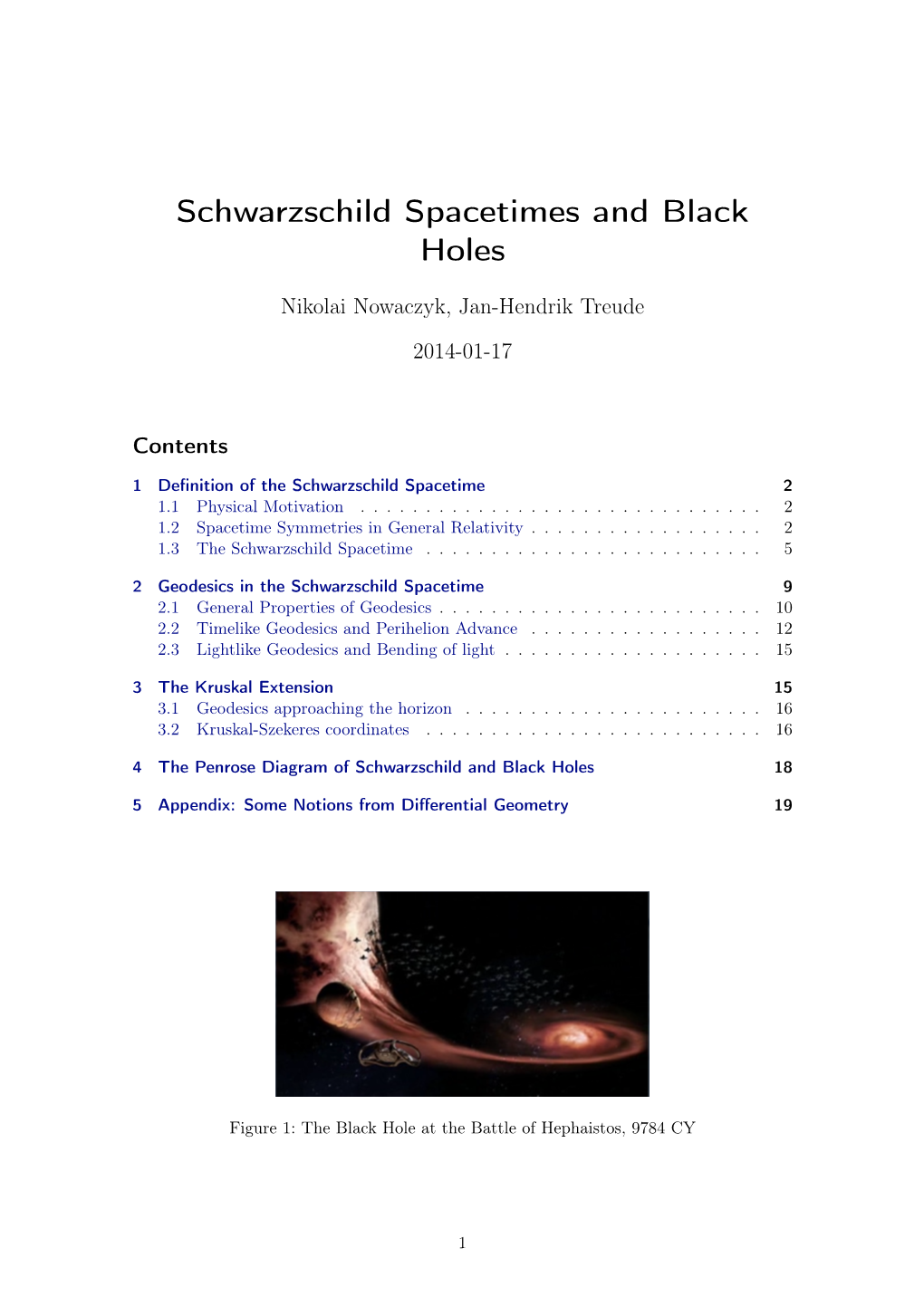 Schwarzschild Spacetimes and Black Holes