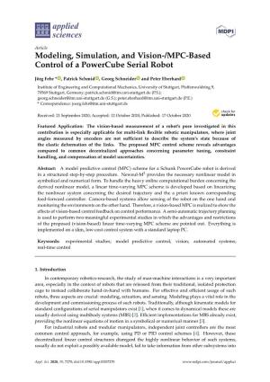 Modeling, Simulation, and Vision-/MPC-Based Control of a Powercube Serial Robot
