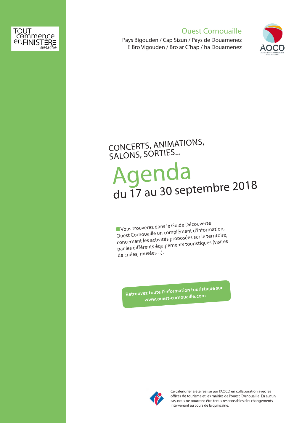 Agenda Du 17 Au 30 Septembre 2018