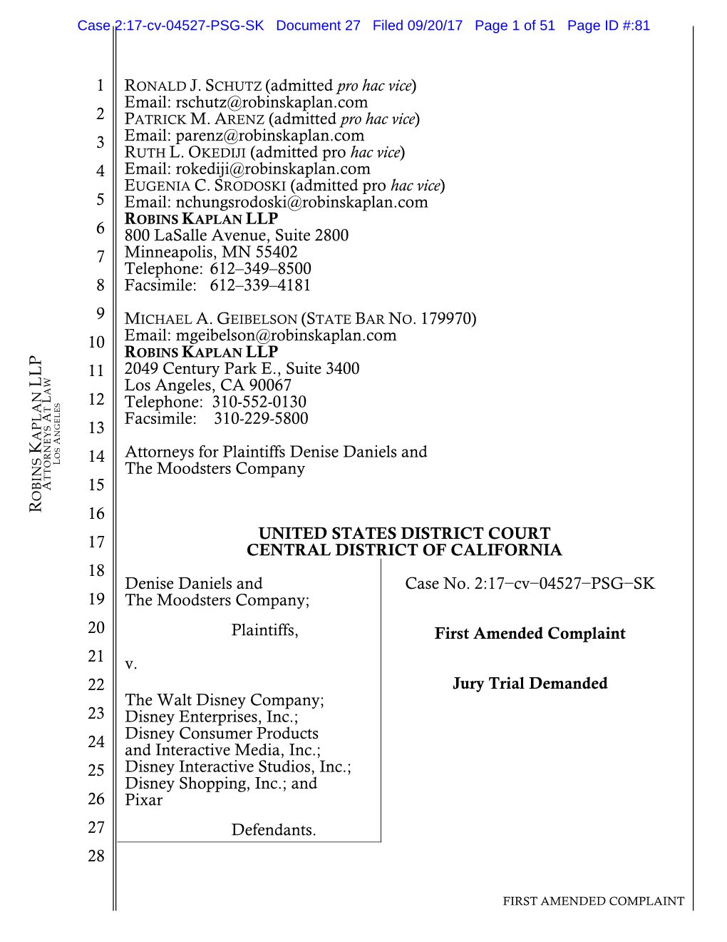 First Amended Complaint Moodsters