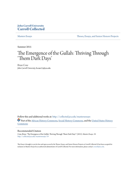 The Emergence of the Gullah: Thriving Through 'Them Dark Days'