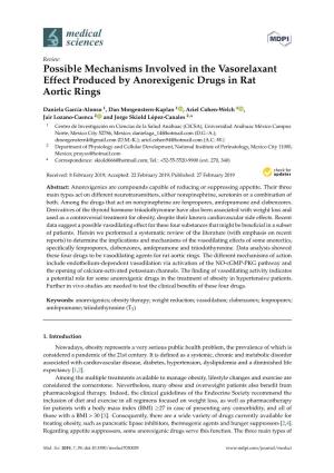 Possible Mechanisms Involved in the Vasorelaxant Effect Produced by Anorexigenic Drugs in Rat Aortic Rings