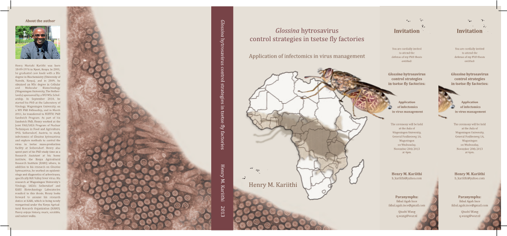 Glossina Hytrosavirus Control Strategies in Tsetse Fly Factories: Application of Infectomics in Virus Management