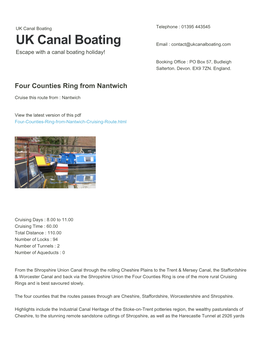 Four Counties Ring from Nantwich | UK Canal Boating