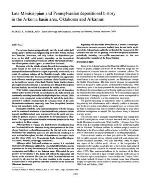 Late Mississippian and Pennsylvanian Depositional History in the Arkoma Basin Area, Oklahoma and Arkansas