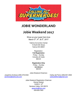JOBIE WONDERLAND Jobie Weekend 2017