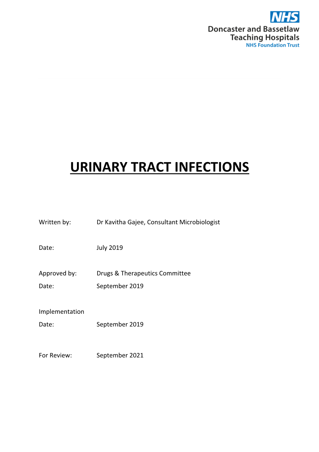 Urinary Tract Infections