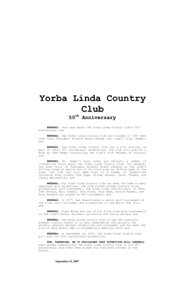 Yorba Linda Country Club 50Th Anniversary