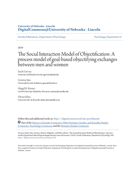 The Social Interaction Model of Objectification: a Process Model of Goal-Based Objectifying Exchanges Between Men and Women