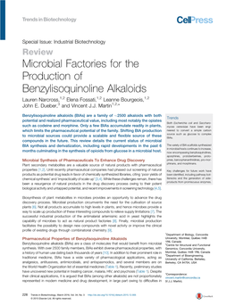 Microbial Factories for the Production of Benzylisoquinoline