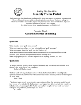 Monthly Theme Packet