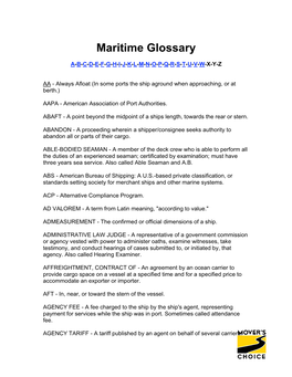 Maritime Glossary