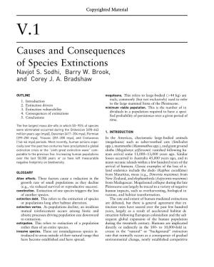 Causes and Consequences of Species Extinctions Navjot S