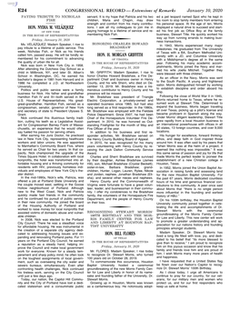 CONGRESSIONAL RECORD— Extensions of Remarks E24 HON