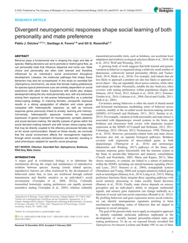 Divergent Neurogenomic Responses Shape Social Learning of Both Personality and Mate Preference Pablo J