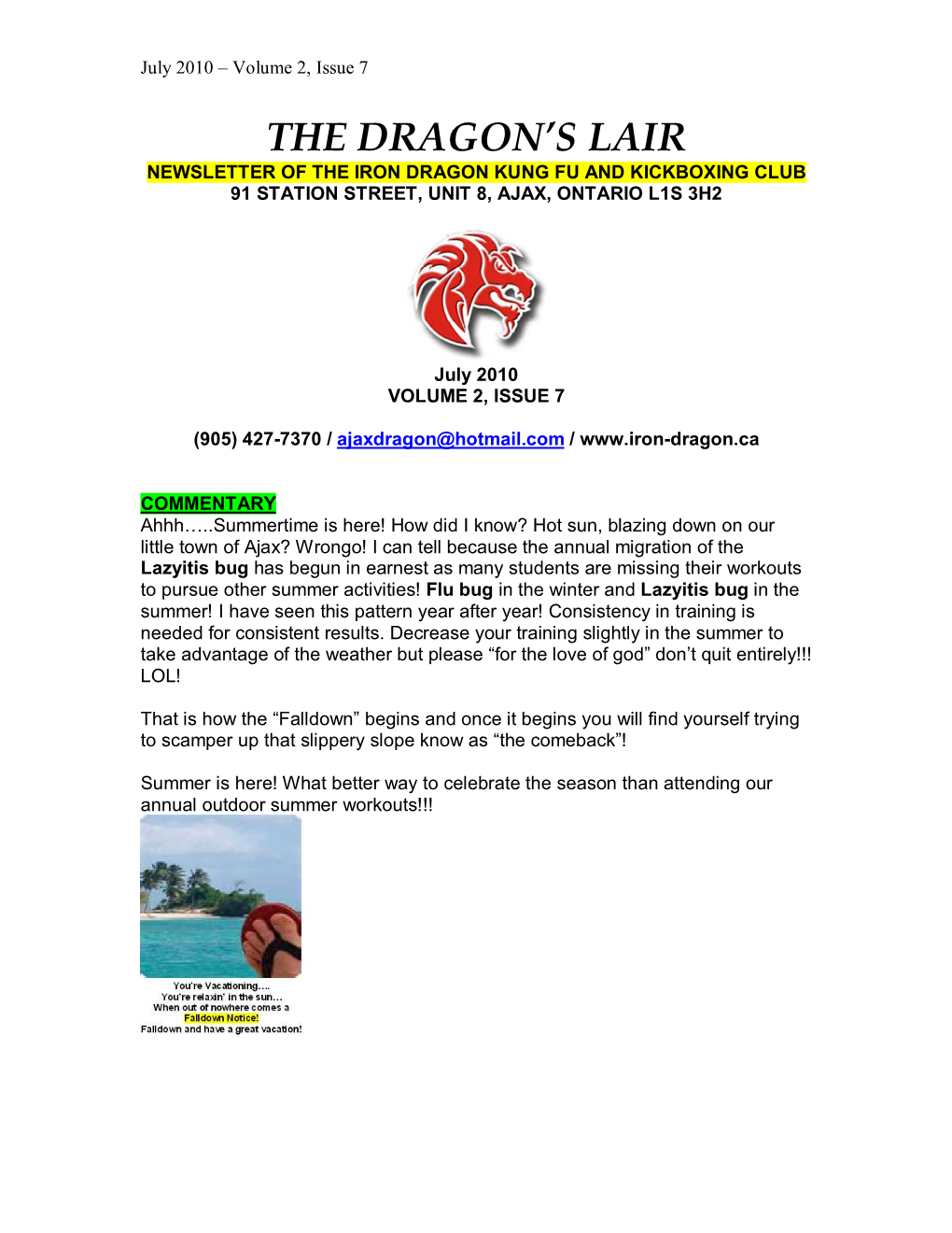 Iron Dragon July 2010 Newsletter.Pdf