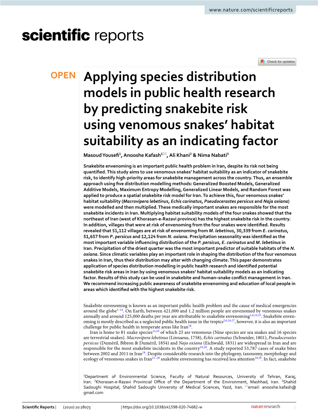 Applying Species Distribution Models in Public Health Research By