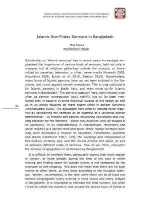 Islamic Non-Friday Sermons in Bangladesh