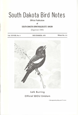 South Dakota Bird Notes