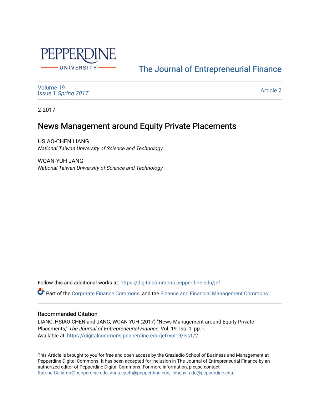 News Management Around Equity Private Placements