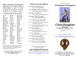 Clan Douglas Society of North America Is a Charitable Non-Profit