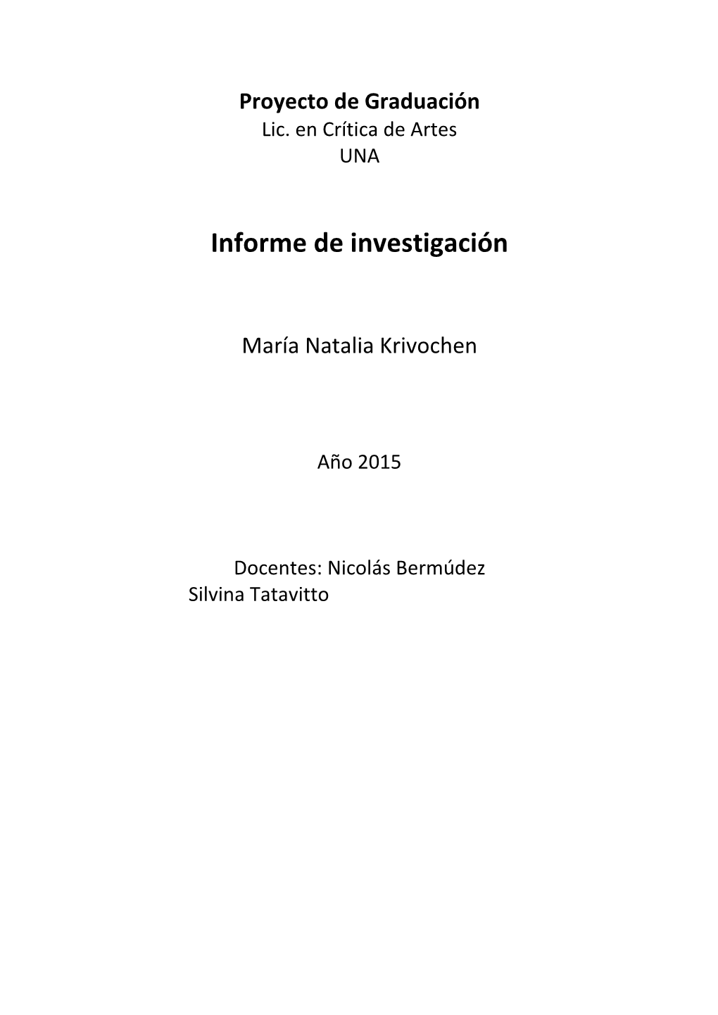 Informe De Investigación