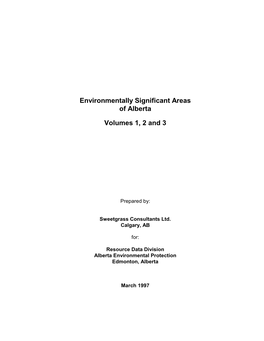 Environmentally Significant Areas of Alberta Volumes 1, 2 and 3