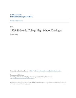 1929-30 Seattle College High School Catalogue