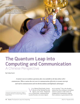 The Quantum Leap Into Computing and Communication a Chinese Perspective
