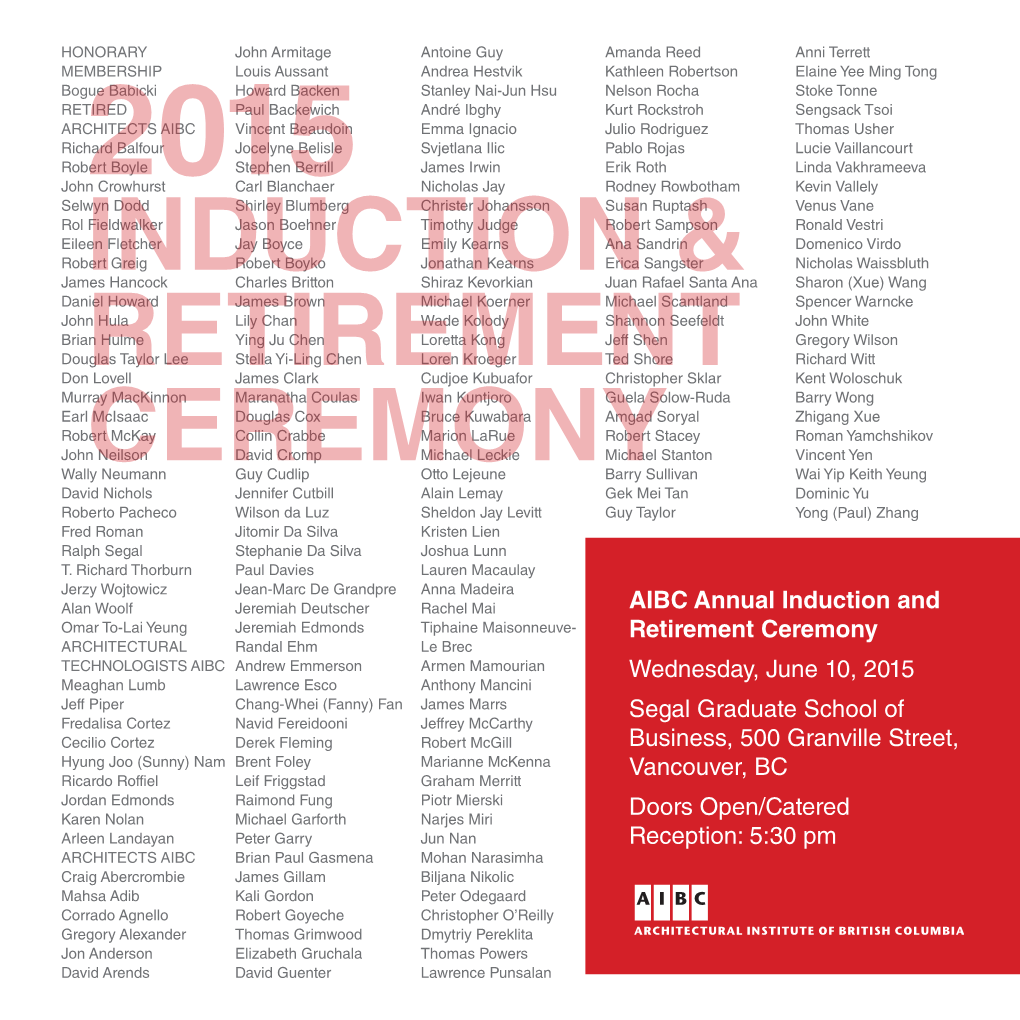 Induction & Retirement Ceremony