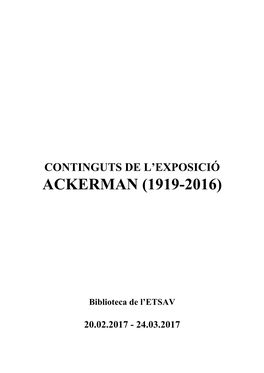 Ackerman (1919-2016)