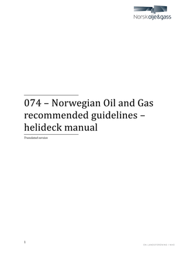 Norwegian Oil and Gas Recommended Guidelines – Helideck Manual