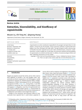 Extraction, Bioavailability, and Bioefficacy Of