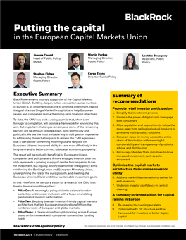 Putting the Capital in the European Capital Markets Union