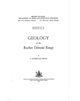 GEOLOGY of the Rocher Deboule Range