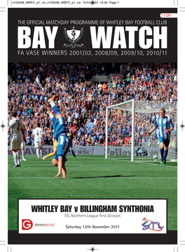 WHITLEY BAY V BILLINGHAM SYNTHONIA STL Northern League First Division