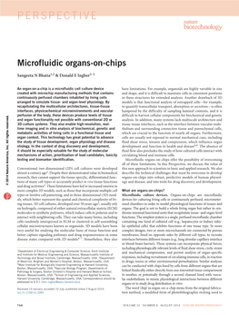 Microfluidic Organs-On-Chips