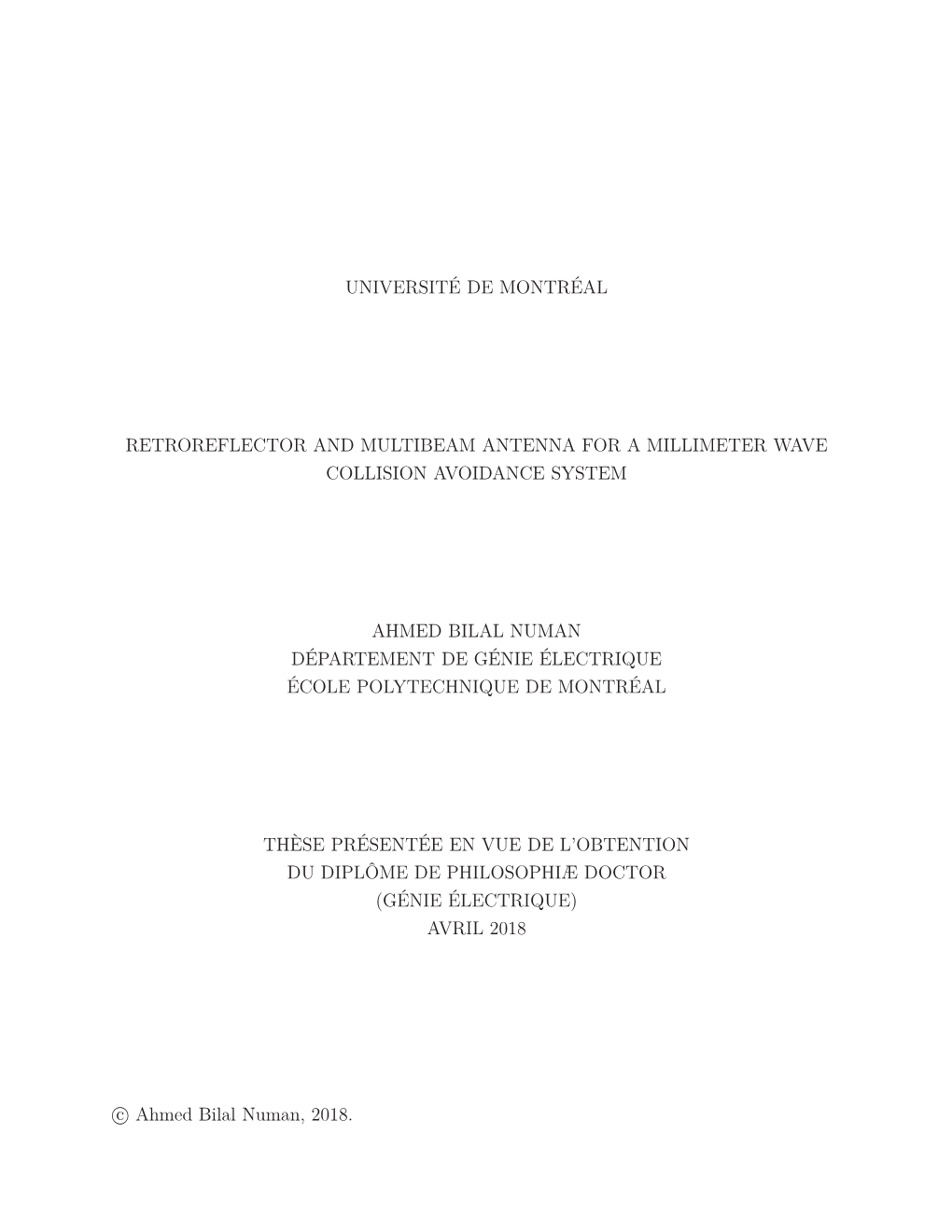 Retroreflector and Multibeam Antenna for a Millimeter Wave Collision Avoidance System