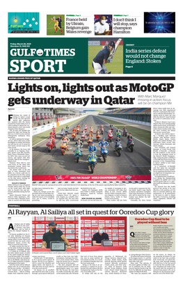 Lights On, Lights out As Motogp Gets Underway in Qatar