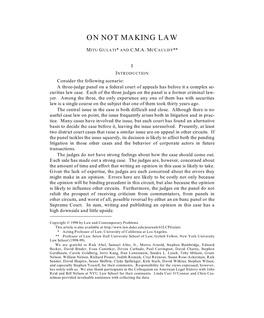 On Not Making Law