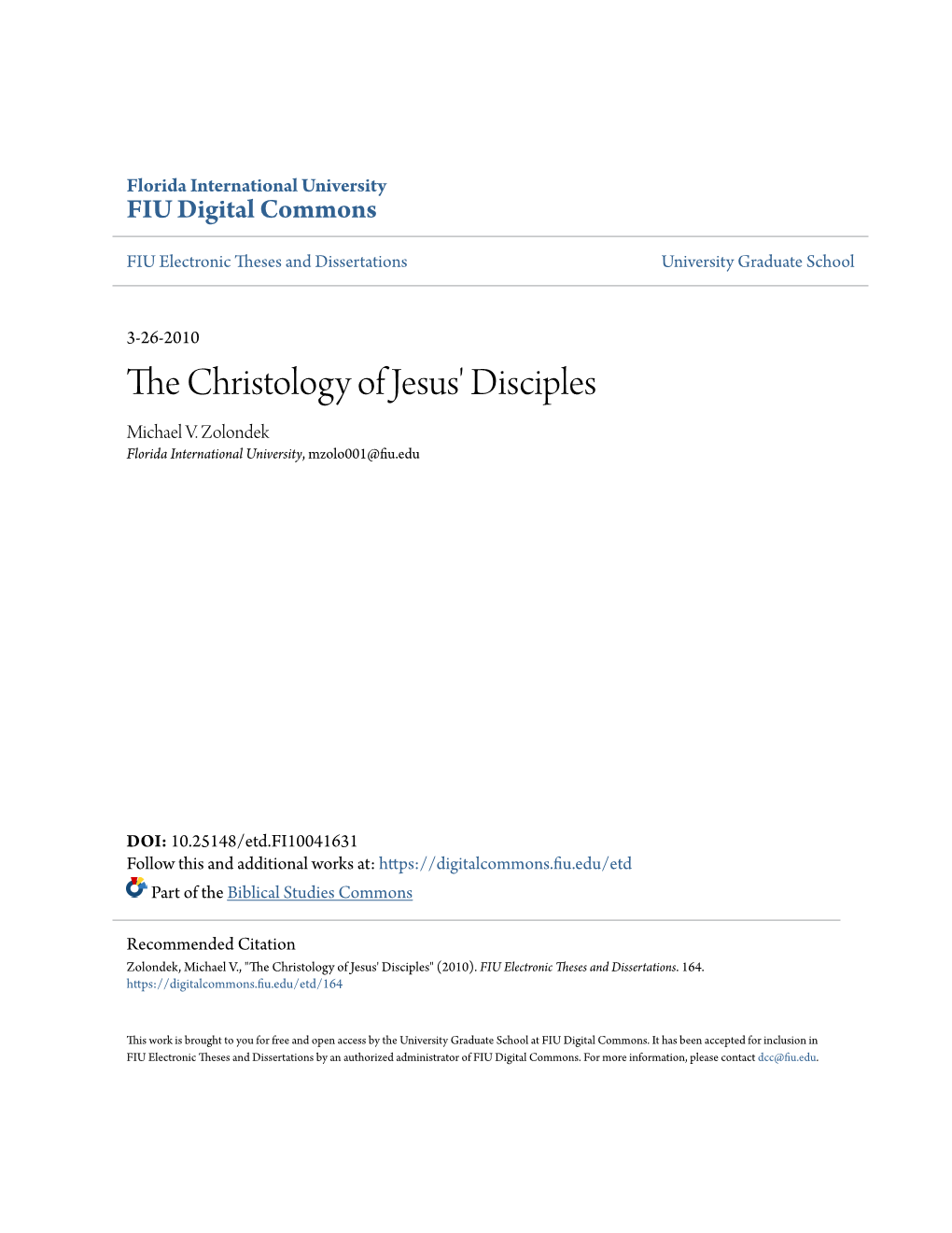 The Christology of Jesus' Disciples