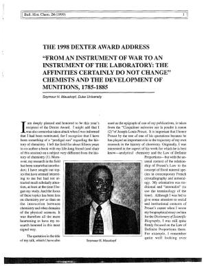 The 1998 Dexter Award Address