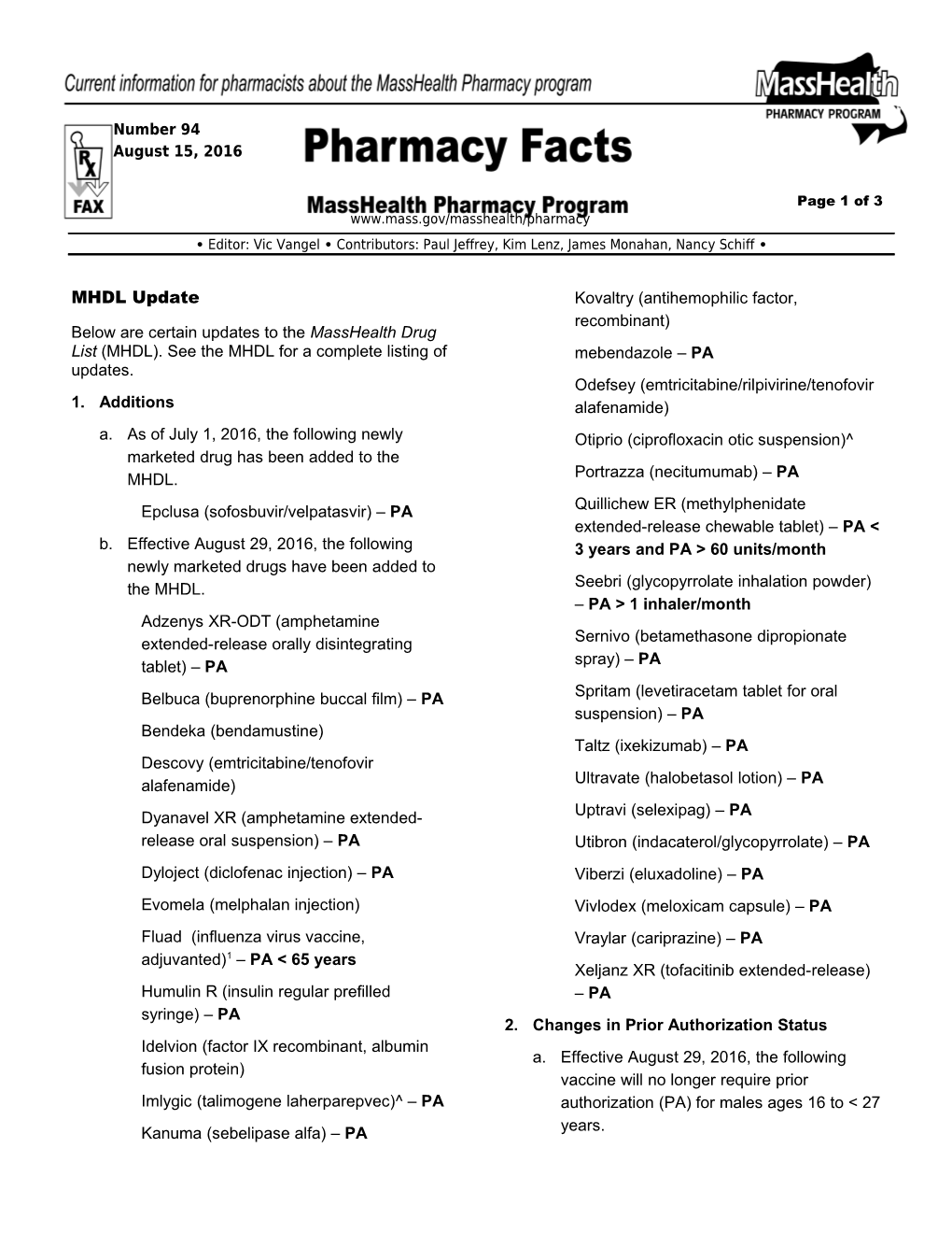 Pharmacy Facts, Number 94 Page 2 of 3