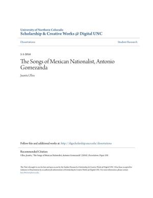 The Songs of Mexican Nationalist, Antonio Gomezanda