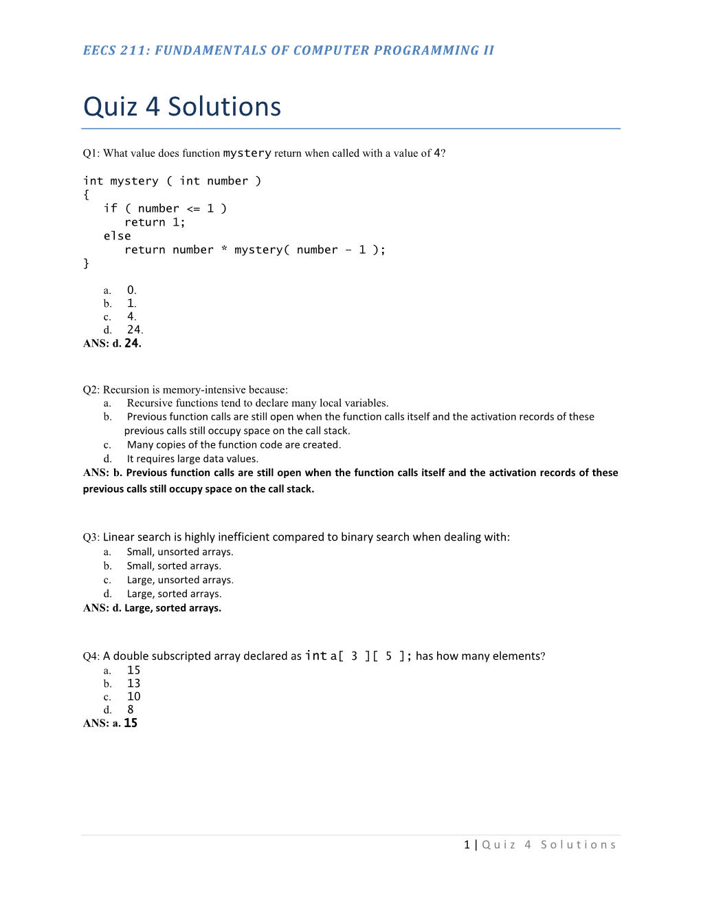 Quiz 4 Solutions